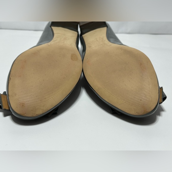 J.Crew Women's Double-Bow Flats Size 8.5 Grey Patent Polyurethane style#… - Picture 8 of 15
